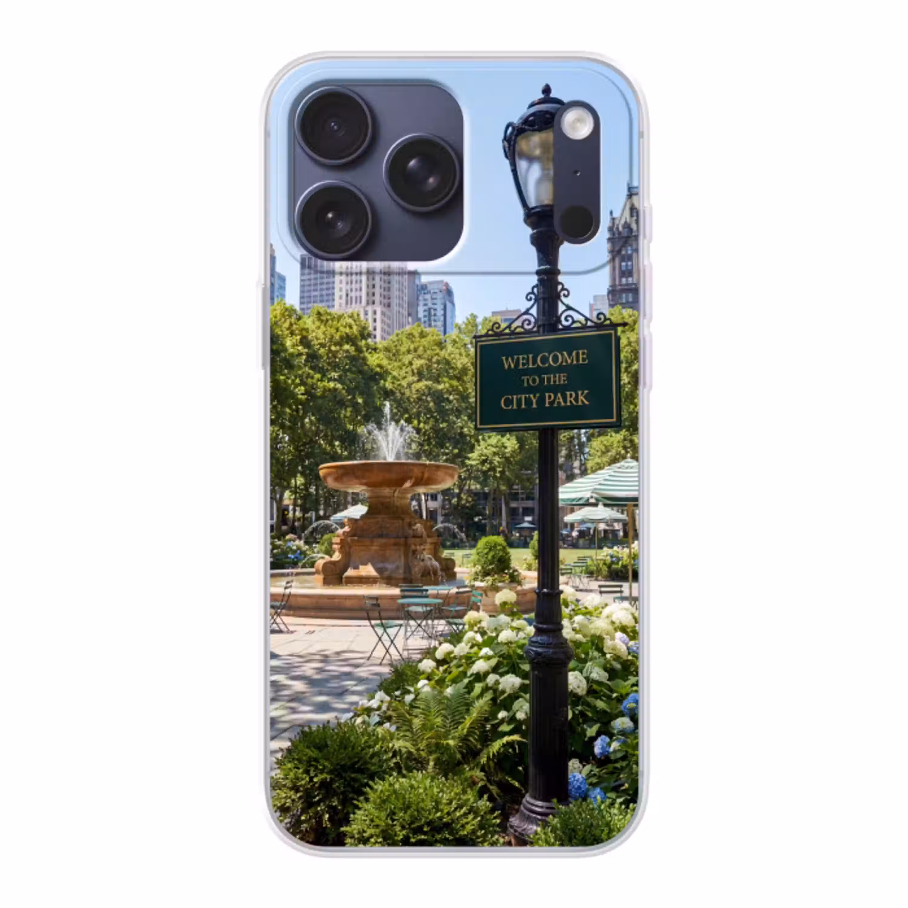 Park - Fontein - Stad - Natuur Telefoonhoesje iPhone 17 Pro Max klein -3d