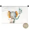 Olifant - Dier - Pastel kleuren Wandkleed katoen klein -t3d_DE