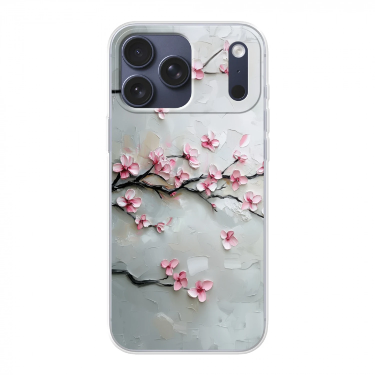 Bloesem - Kunstzinnig - Roze - Sakura Telefoonhoesje iPhone 17 Pro Max klein -3d