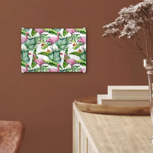 Bladeren - Flamingo - Bloemen - Jungle plexiglas 5mm klein -sfeer5