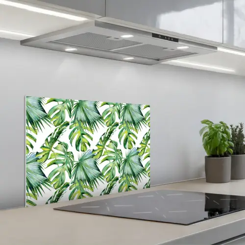 Monstera - Palmblad - Jungle - Tropisch keuken achterwand spatscherm klein -3d_schuin