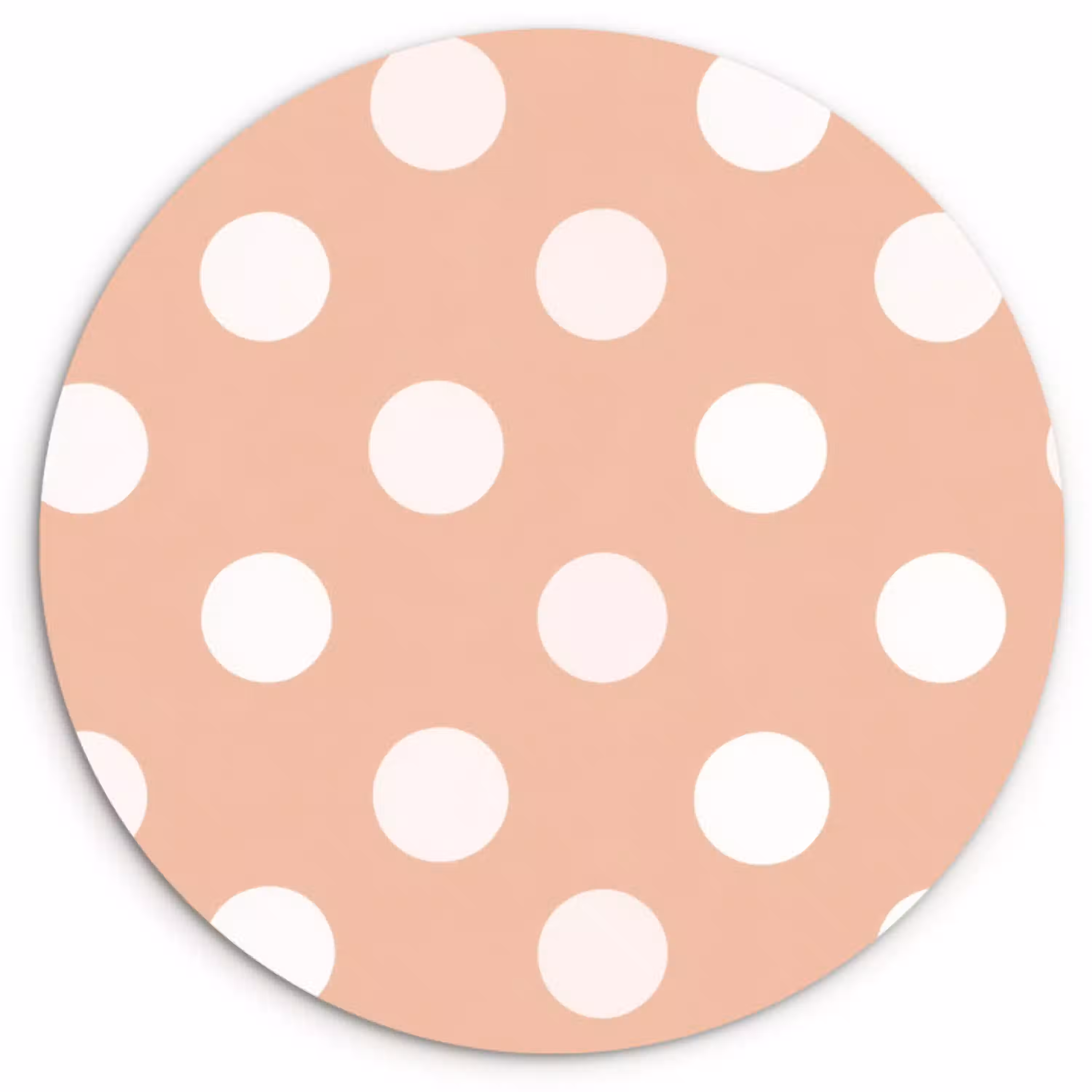 Klassiek - Polka - Perzik Wandcirkel kunststof plaat 5mm dik klein 188 -3d
