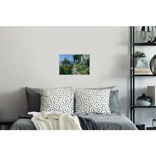 Kat - Vrouw - Bloemen - Huis Muursticker klein -slaapkamer