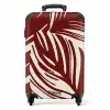 Grote bladeren in rood met beige NBS - Handbagage koffer - Unisex middel -productfoto_recht