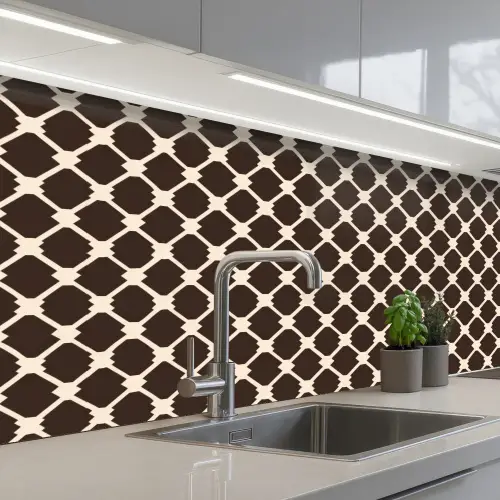 Bruin - Ruitpatroon - Geometrisch keuken achterwand 2 middel 871 -3d_schuin