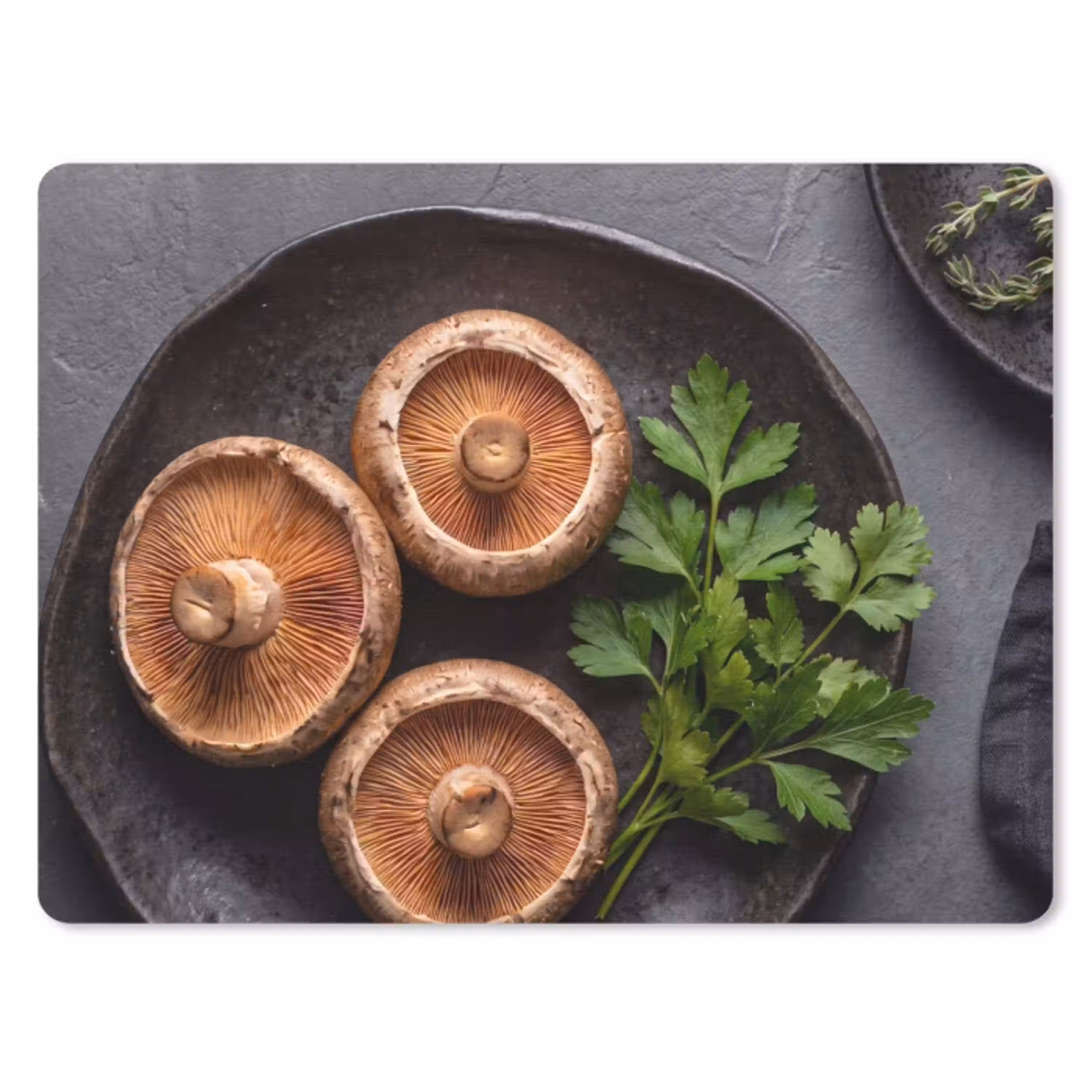 Paddestoelen - Kruiden - Eten muismat rubber klein -3d