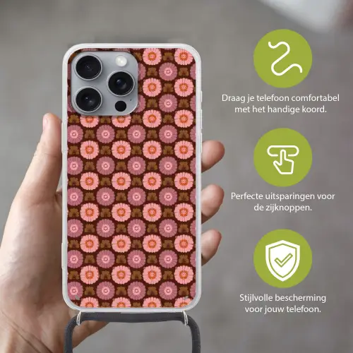 Retro - Madelief - Roze Hoesje iPhone 16 Pro Max met koord klein 804 -sfeer2_NL