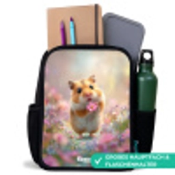 Hamster - Bloem - Natuur - Dier Rugzak - Zwart middel -inhoud_DE