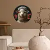 Schaap - Kokskleding - Neon - Quote Wandcirkel behangsticker klein -sfeer1