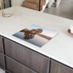 Bomen - Reflectie - Water - Zonsopgang - Serene Inductie beschermer vinyl 3mm middel -sfeer8