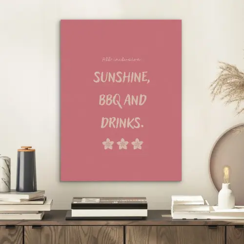 BBQ - Quote - Roze - Zomer PET vilt klein -sfeer1