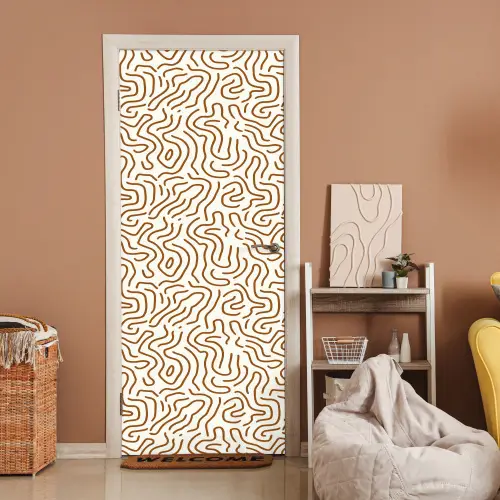 Minimalistisch - Patroon - Terracotta deurposter klein 289 -sfeer1