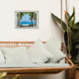 Uitzicht op Tropisch Strand tuinposter los doek klein -sfeer7