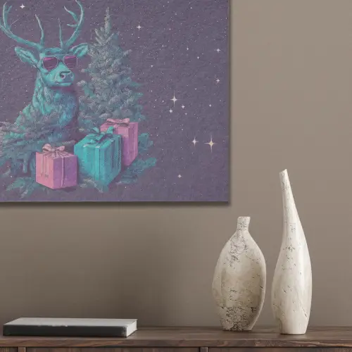 Rendier - Zonnebril - Neon - Kerstboom PET vilt klein -sfeer6_closeup