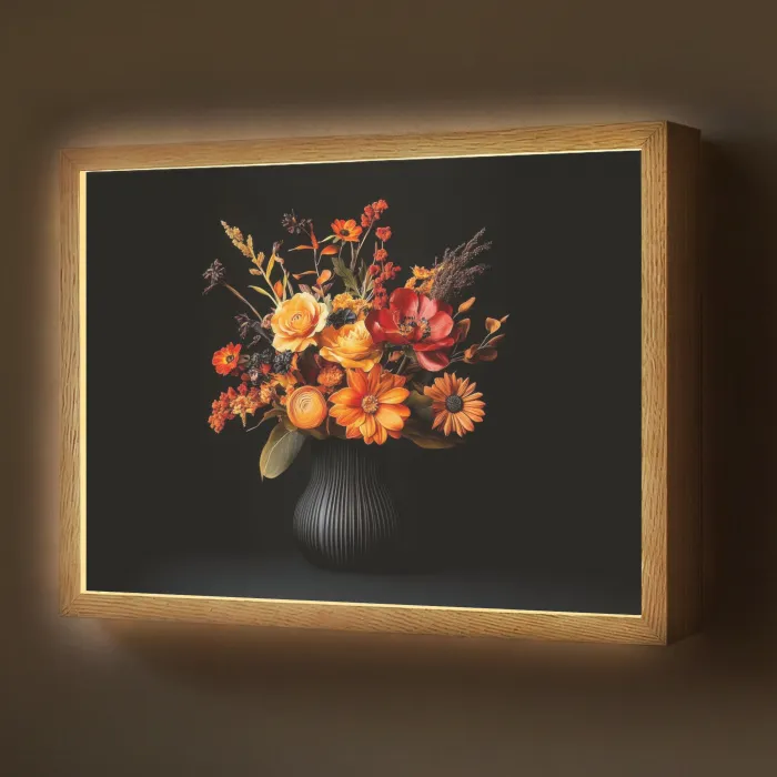 Herfst - Boeket - Oranje Light Box met batterij (Wandlamp) middel -z3d_website