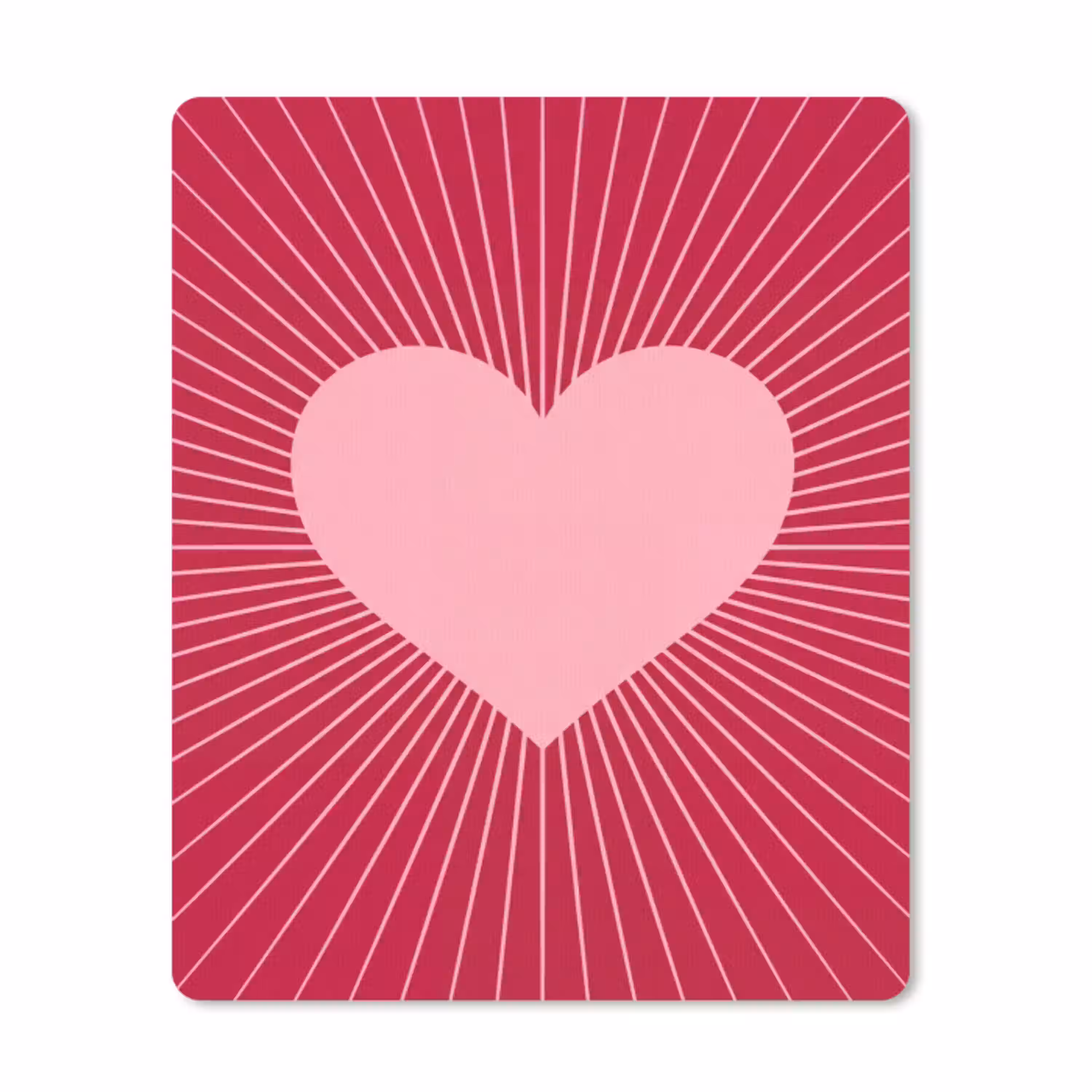 Hart - Stralen - Liefde - Abstract - Roze muismat rubber klein -3d