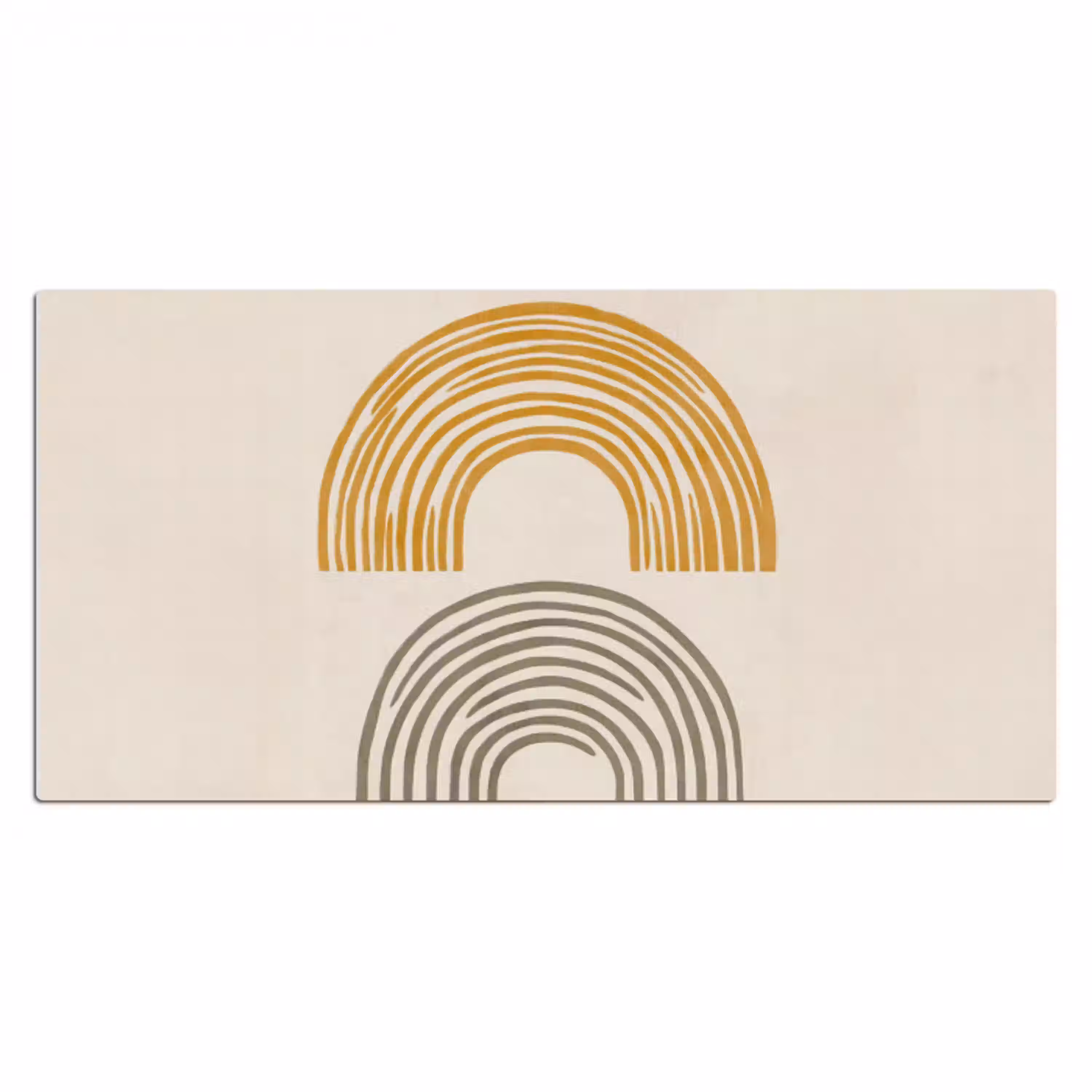 Bogen - Lijnen - Oranje - Minimalistisch Muismat XXL klein -3d_leeg