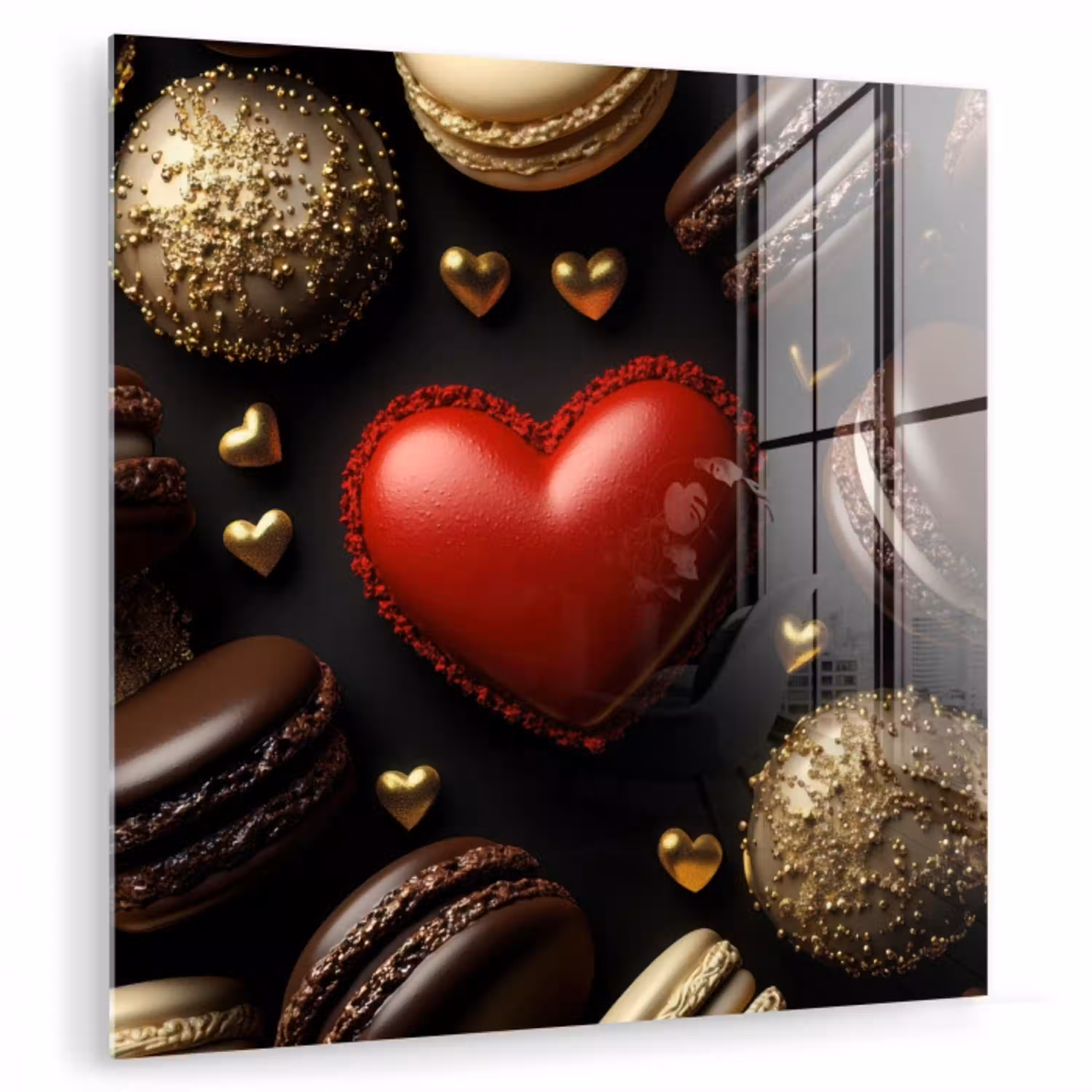 Macarons - Rood - Hart plexiglas 5mm klein -zzzproduct_nieuw