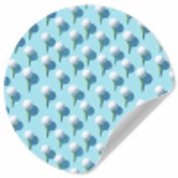Golf - Ballen - Blauw Wandcirkel behangsticker klein 186 -3d