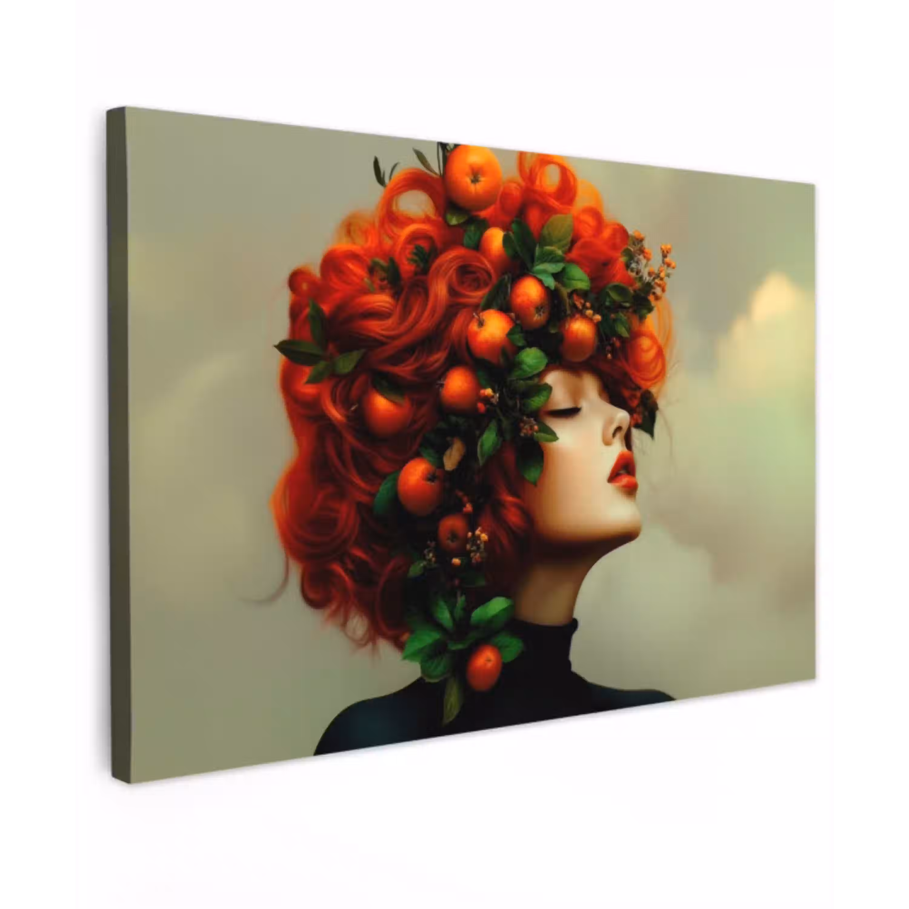 Vrouw - Appels - Rood - Bladeren canvas 2cm klein -z3d