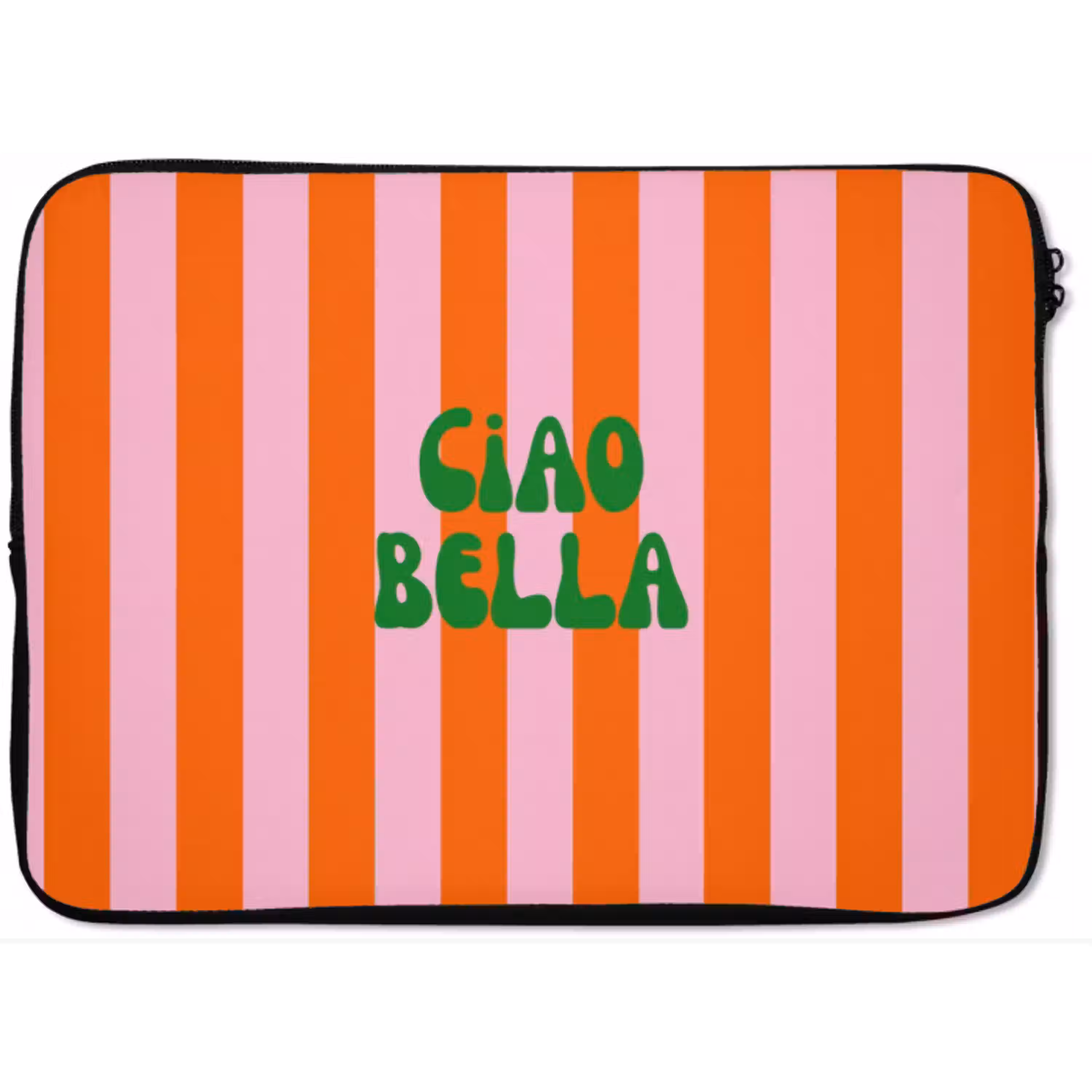 Strepen - Oranje - Verticaal - Ciao bella laptophoes neopreen klein -zkaufland3dotto