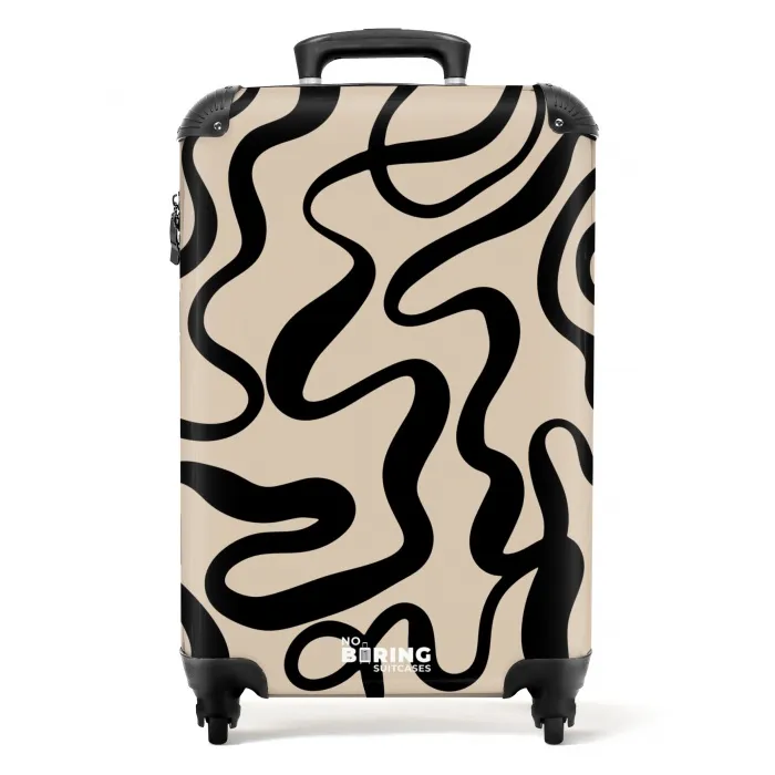 Abstract - Minimalistisch zwart NBS - Handbagage koffer - Kinderen Unisex middel -productfoto_recht