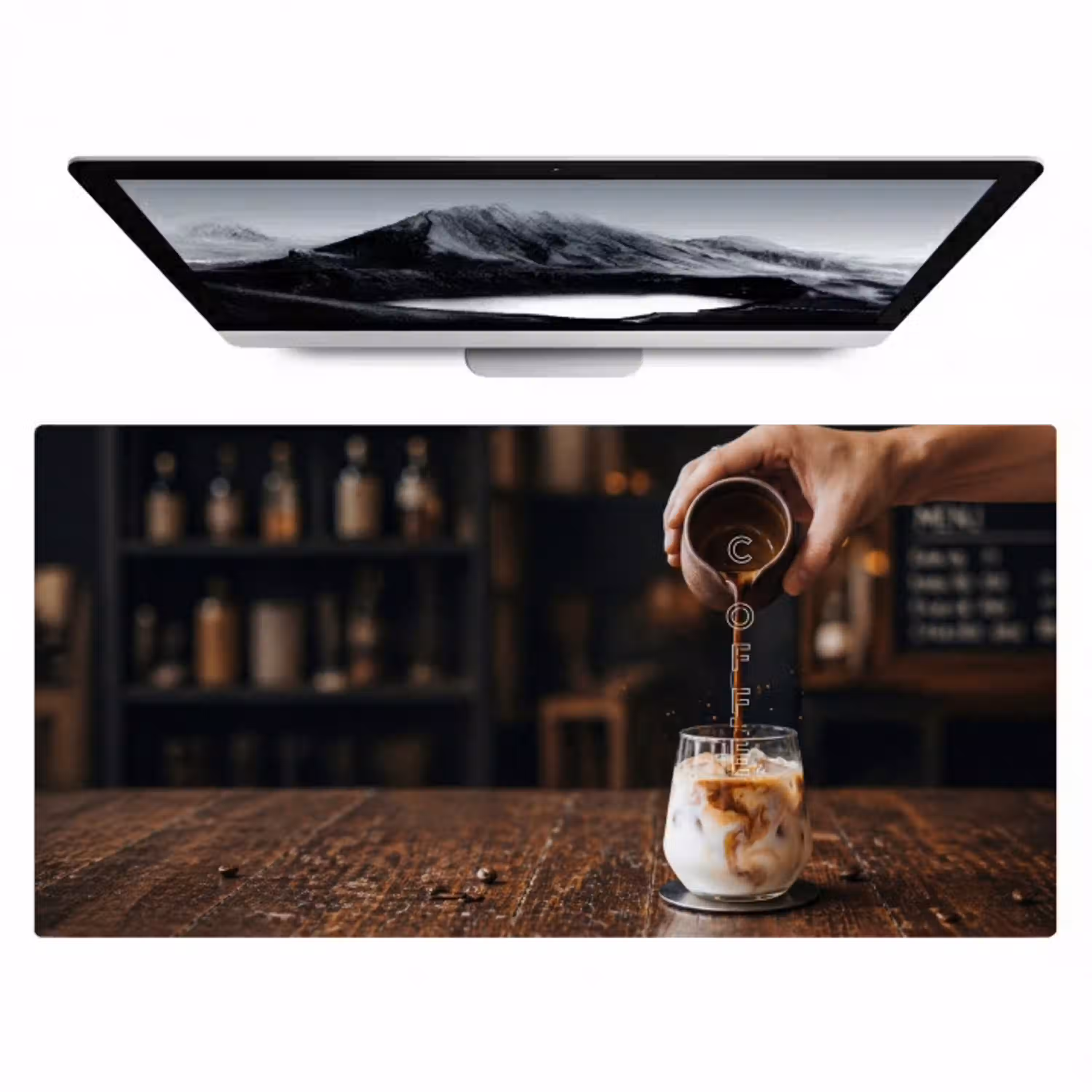 Espresso - Melk - Café Muismat XXL klein -zzz3d