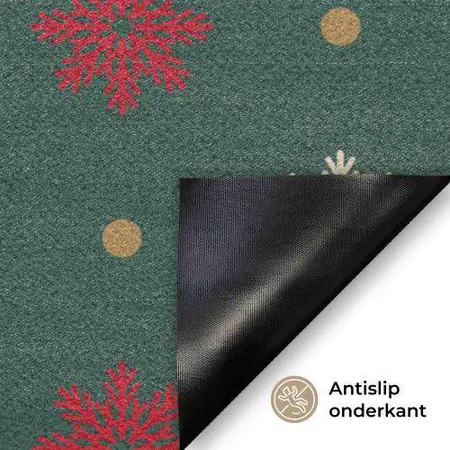 Illustratie - Sneeuwvlokken - Groen Deurmat klein 898 -antislip_NL