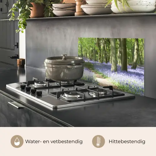 Bos - Pad - Bloemen - Paars - Groen - Natuur keuken achterwand spatscherm klein -usp_NL