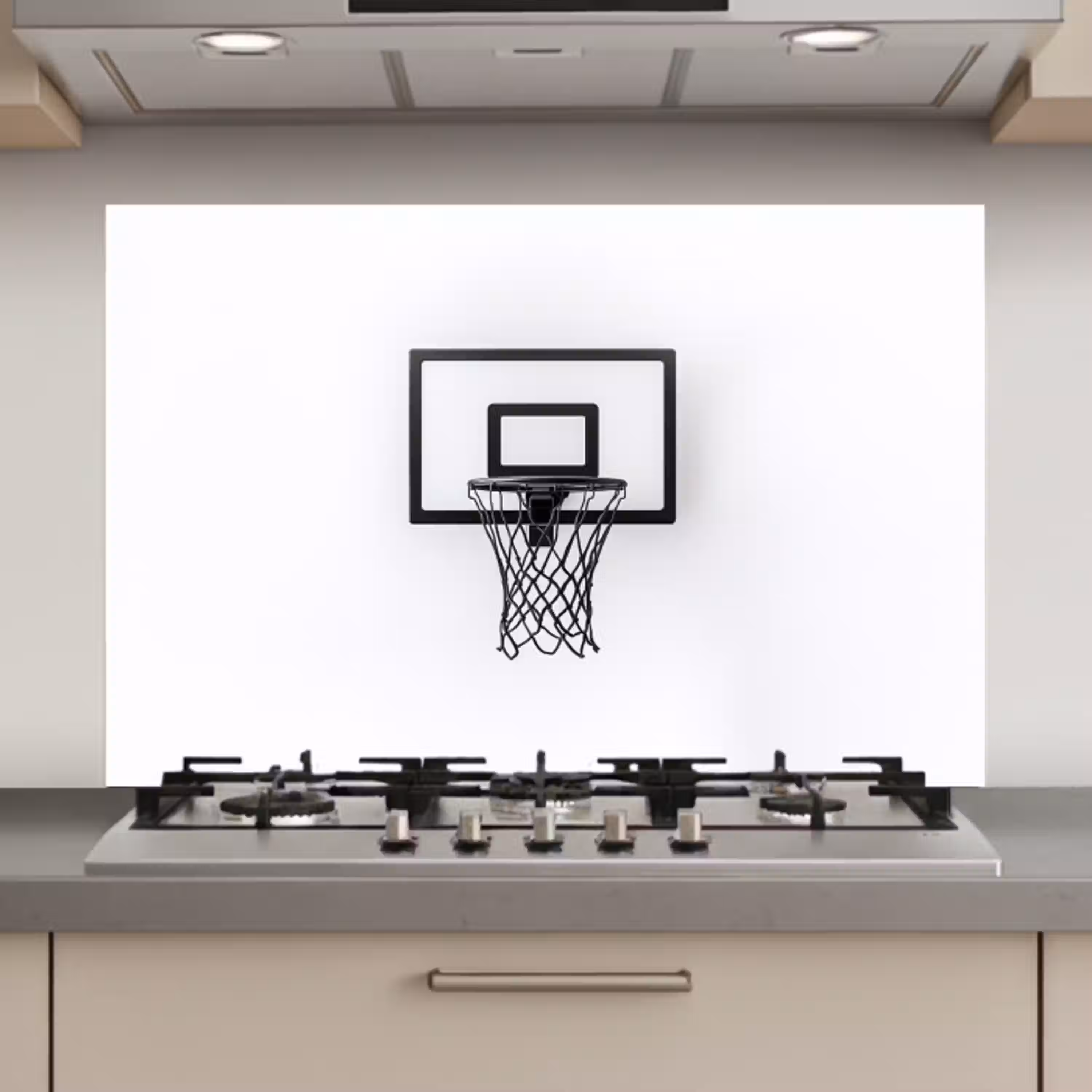 Basketbalbord - Minimalistisch - Zwart keuken achterwand spatscherm klein -3d_website