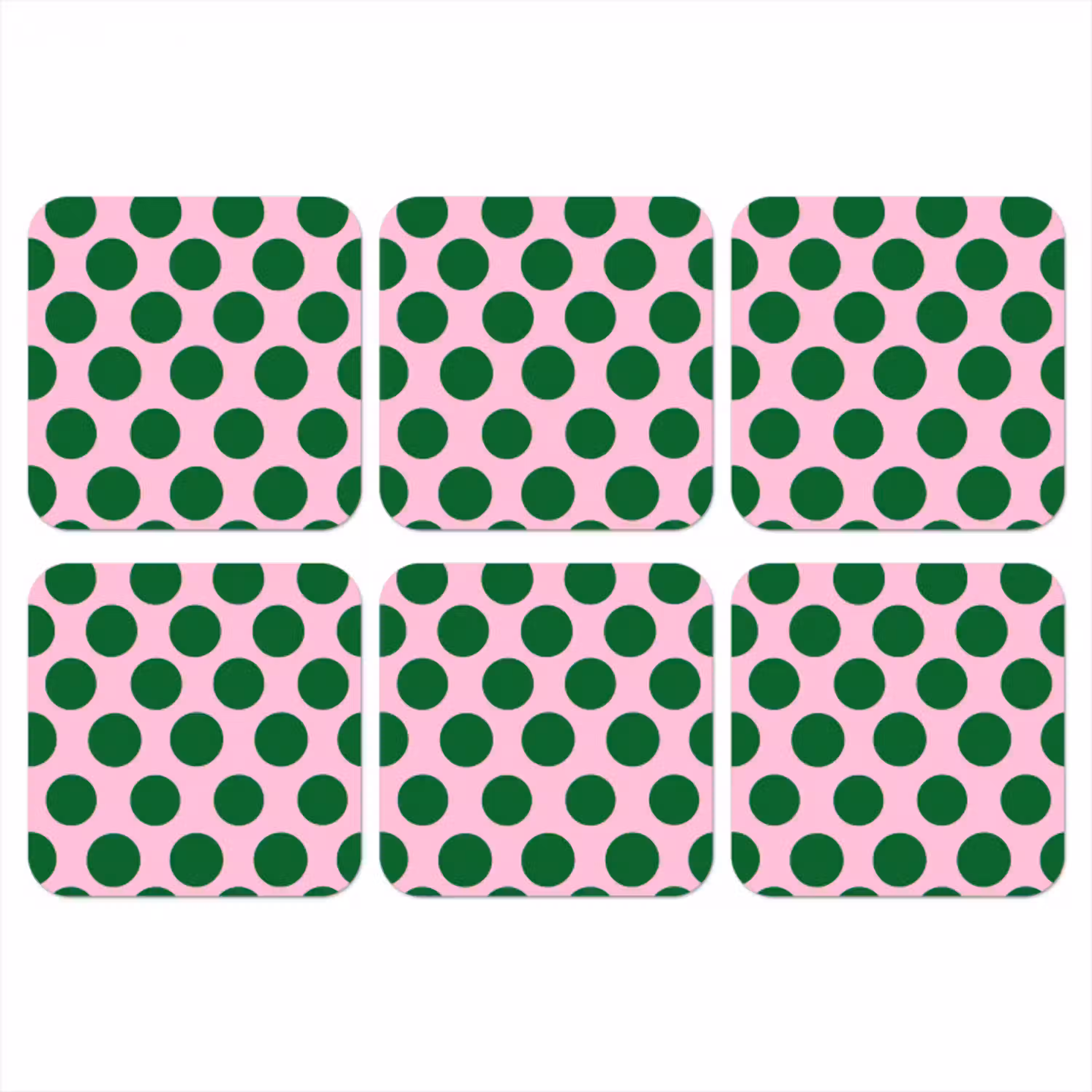 Polkadots - Patroon - Groen onderzetter kurk middel 366 -3d