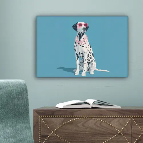 Dalmatiër - Zonnebril - Blauw canvas 2cm klein -sfeer4
