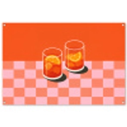 Sinaasappel - Glazen - Oranje tuinposter los doek groot -3d