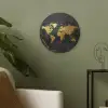 Wereldkaart - Goud - Marmer Akoestische PET Vilt - Rond klein -sfeer2
