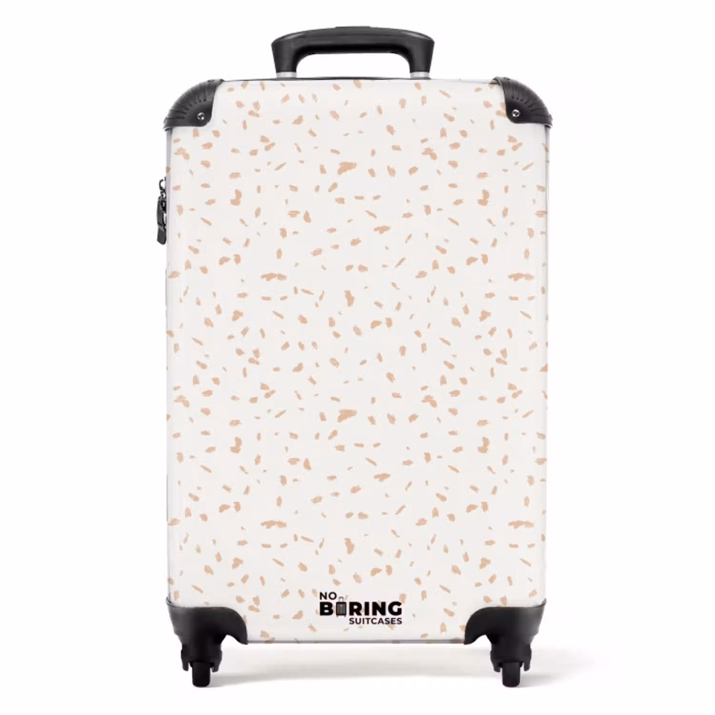 Terracottaspetters op crèmekleur NBS - Handbagage koffer - Volwassenen Unisex middel -productfoto_recht