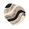 Golven - Zwart - Zandkleur Wandcirkel Organisch Forex 3mm klein -3d