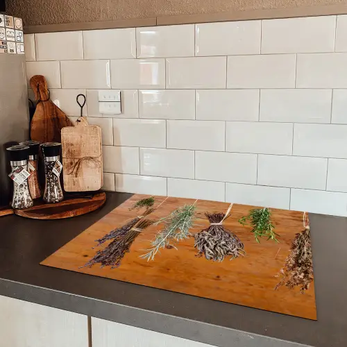 Gedroogde kruiden Inductie beschermer vinyl 3mm groot -sfeer3