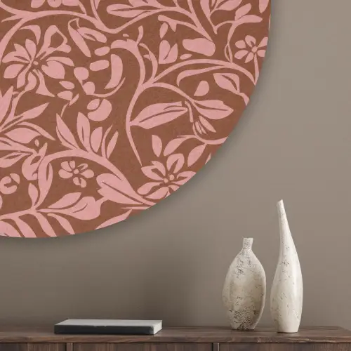 Bloemen - Print - Roze Akoestische PET Vilt - Rond klein 838 -sfeer5_closeup