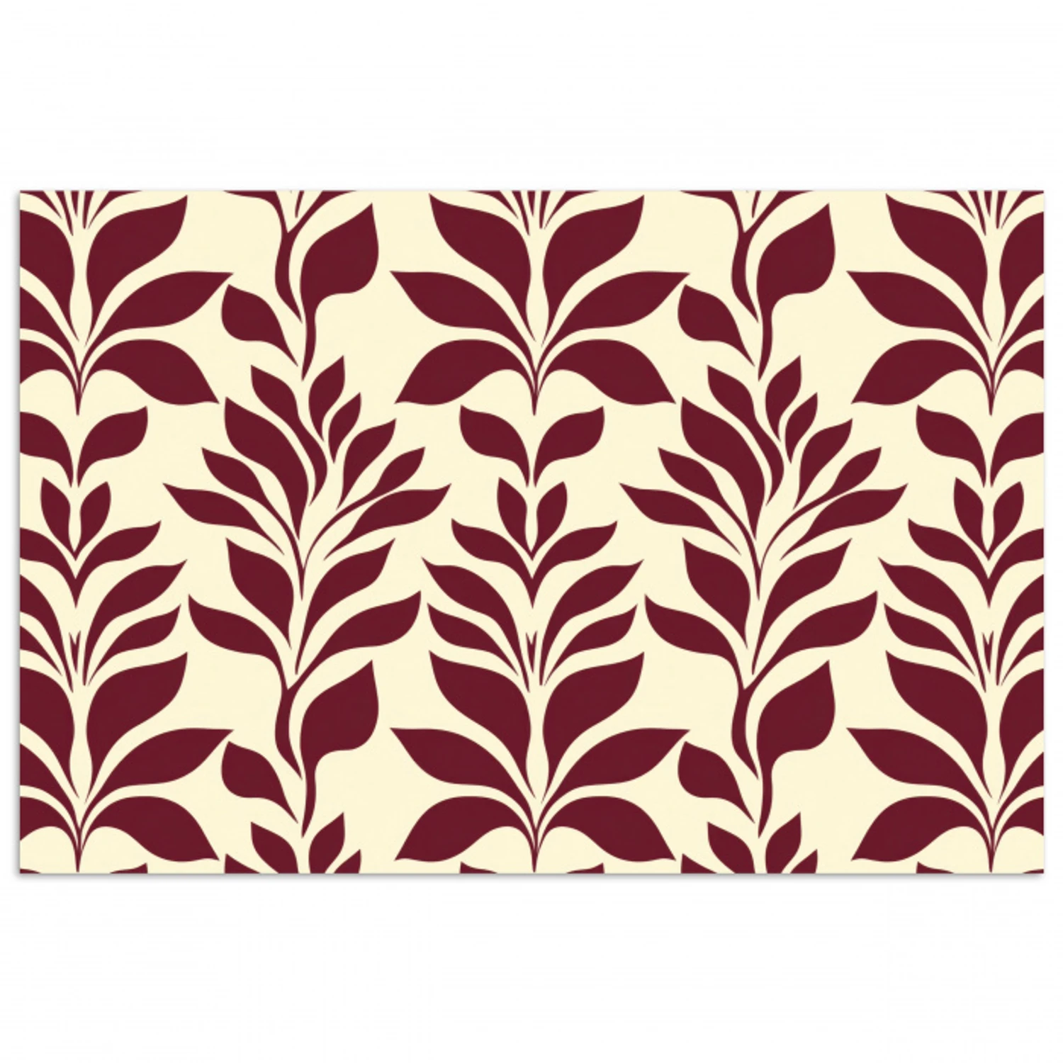 Abstract - Bladeren - Burgundy poster papier klein 62 -3d