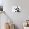 Plant - Bladeren - Minimalistisch - Zwart tuinposter los doek klein -sfeer8