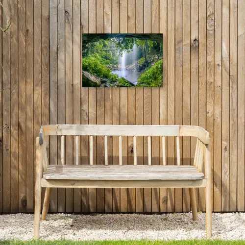 Jungle - Regenwoud - Water - Waterval - Planten Tuinposter op houten frame 2 cm dik klein -sfeer4