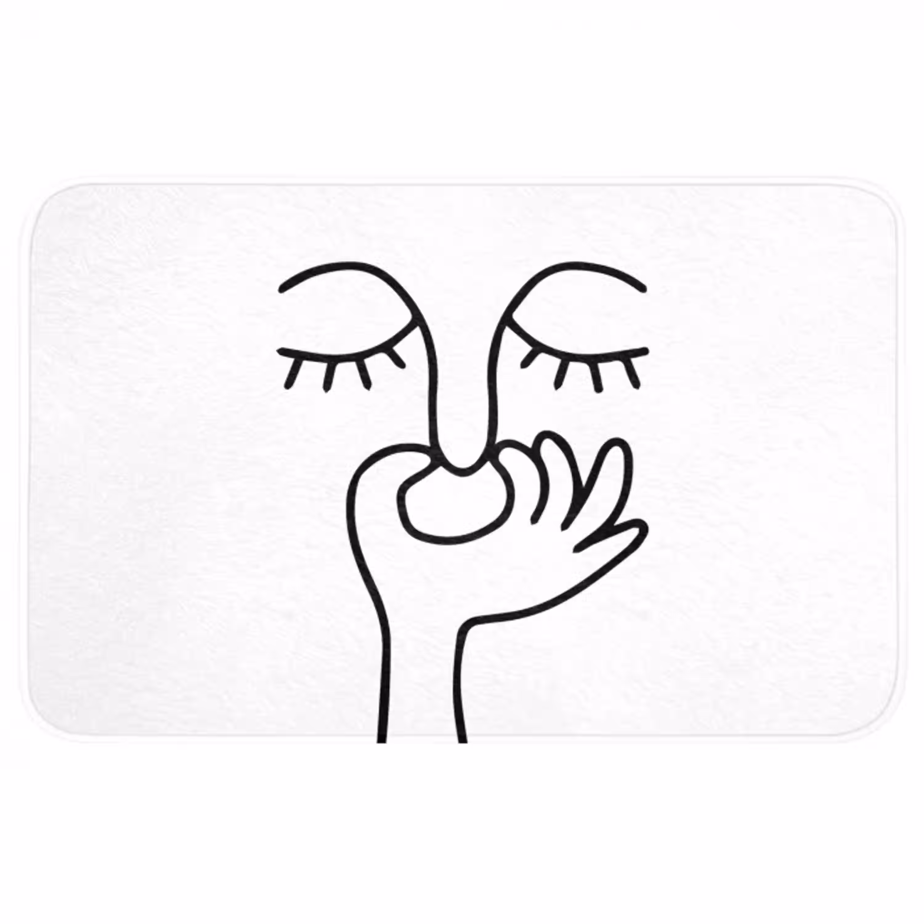 Line art - Gezicht - Wit WCmat middel -3d