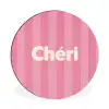 Gestreept - Roze - Chéri Wandcirkel aluminium klein -3d