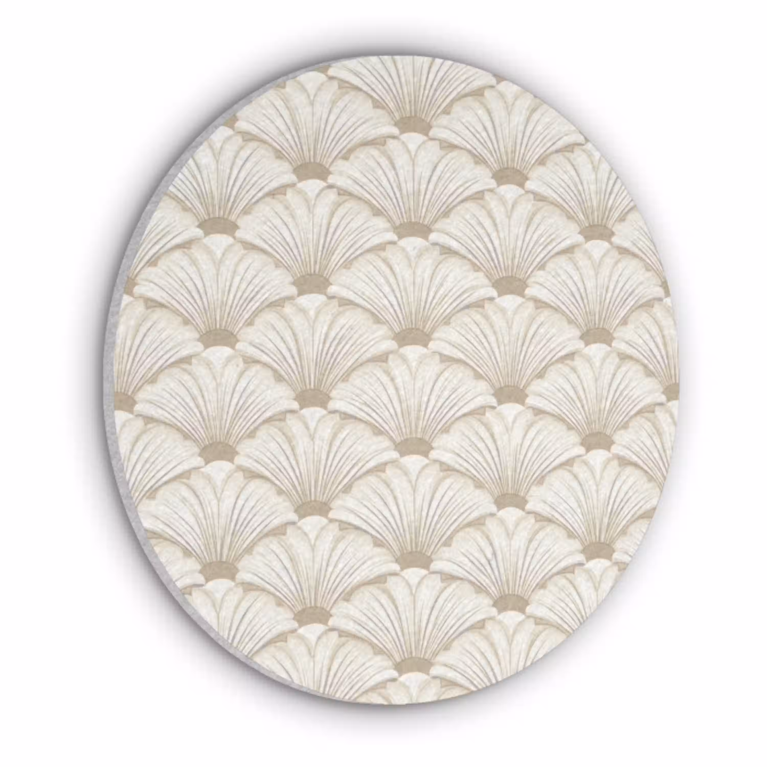 Klassiek - Art - Beige Akoestische PET Vilt - Rond klein 838 -3d