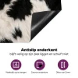 Bont - Textuur - Zwart - Wit Inductie beschermer vinyl 3mm middel -zzzzzzz-cc-onderkant
