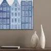 Aquarel - Grachtenpanden - Delfts - Blauw PET vilt klein -sfeer6_closeup