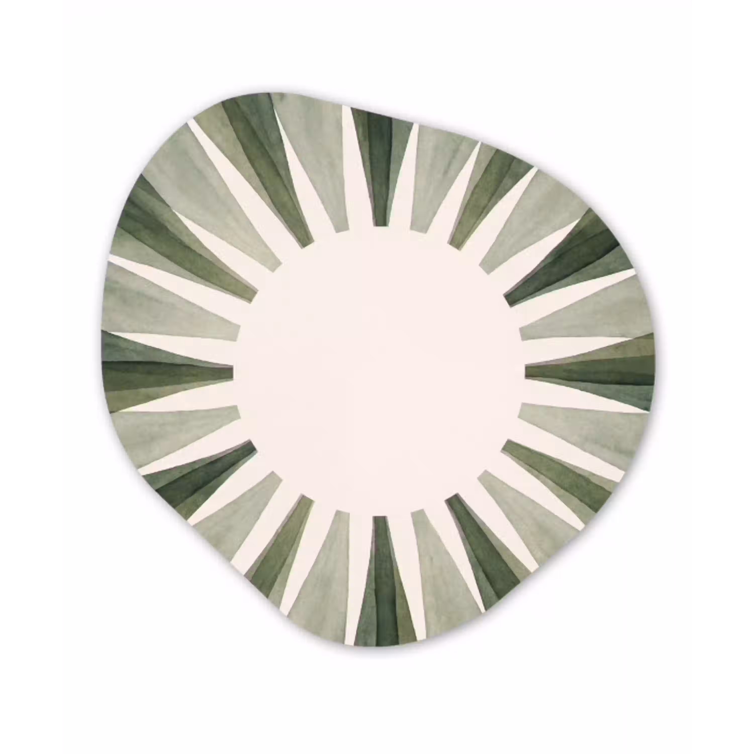 Planten - Abstract - Waterverf - Groen - Natuur Wandcirkel Organisch Forex 3mm klein -3d