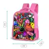 Vrolijke monsterchaos Kinderrugzak - Roze middel -productfoto_formaten