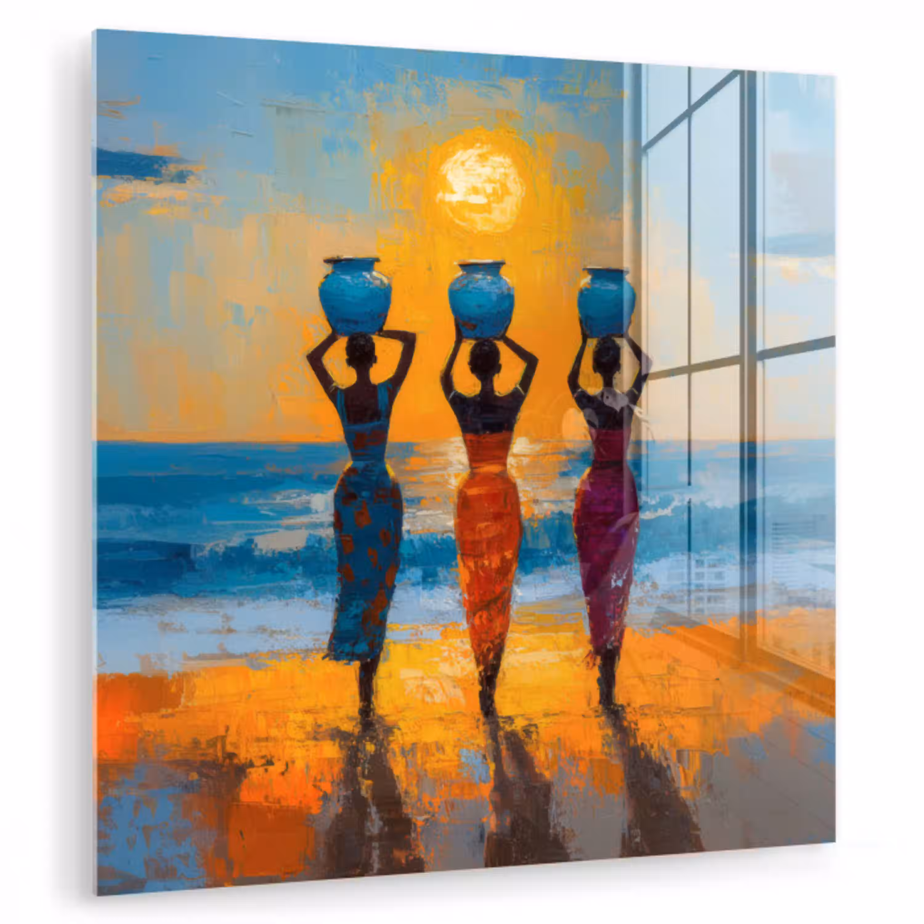 Vrouwen - Strand - Zondsondergang plexiglas 5mm klein -zzzproduct_nieuw