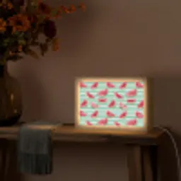 Watermeloen - Strepen - Groen Light Box met kabel (Tafellamp) klein 924 -sfeer4
